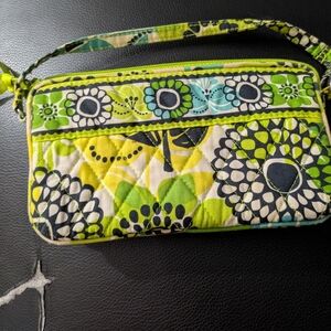 Vera Bradley Green and Blue Floral Wristlet